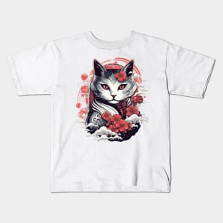 Cat geisha Nekomata Kids T-Shirt